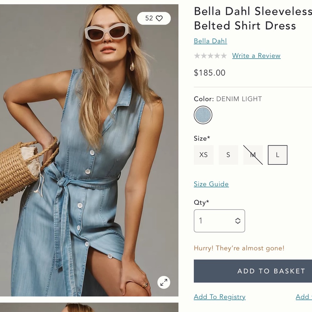 NWT Gap chambray sleeveless shirt dress